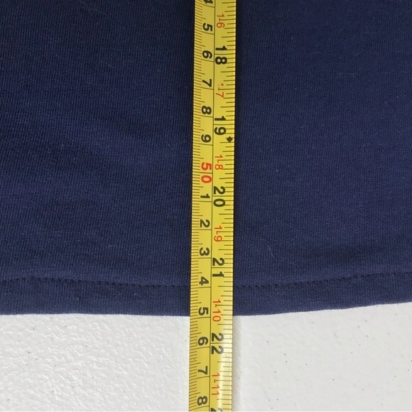 Vintage Jerzees Red Silver Blue Stud Apple Navy Cropped T Shirt Womens Size XL - Picture 13 of 14